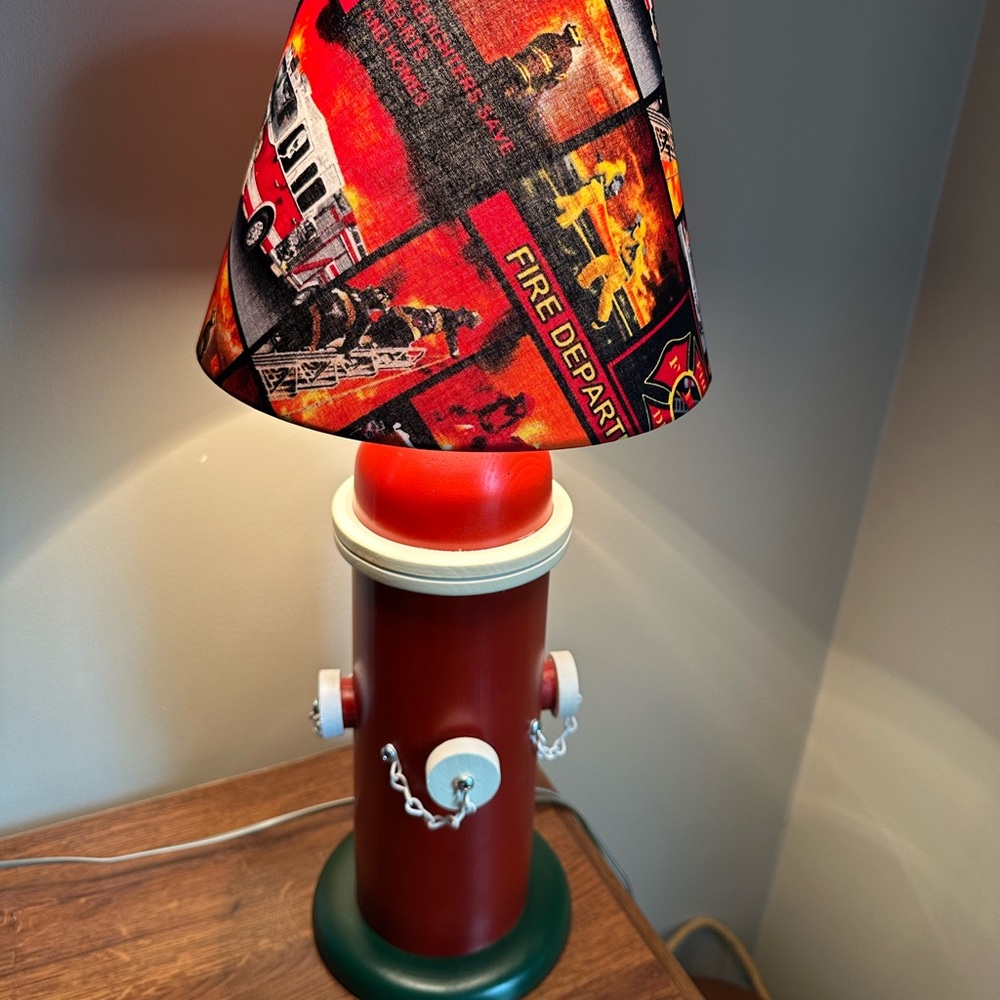 Fire Department Themed Red Lantern Lamp - Picture 6 of 7